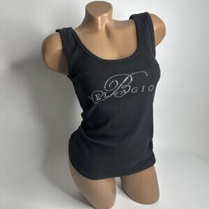 Vintage 90s Christine Alexander Womens Medium Rhinestone Tank Top Sleeveless